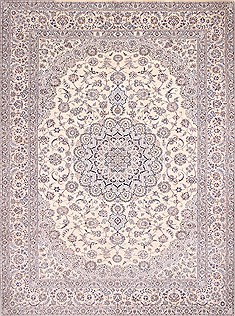 Persian Nain Blue Rectangle 10x13 ft Wool Carpet 29351