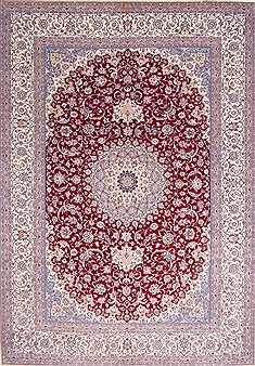Persian Nain Beige Rectangle 10x14 ft Wool Carpet 29355