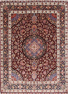 Persian Tabriz Red Rectangle 10x13 ft Wool Carpet 29358