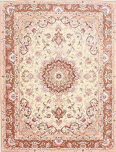 Persian Tabriz Purple Rectangle 5x7 ft Wool Carpet 29555