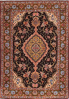 Persian Tabriz Beige Rectangle 3x5 ft Wool Carpet 29562