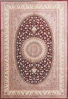 Persian Qum Beige Rectangle 8x11 ft Silk Carpet 29601