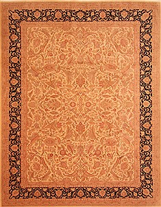 Romania Tabriz Brown Rectangle 9x12 ft Wool Carpet 29615