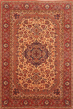 Tabriz Red Hand Knotted 6'1" X 8'10"  Area Rug 100-29646