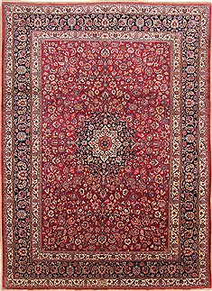 Mashad Red Hand Knotted 8'1" X 11'2"  Area Rug 254-29668
