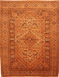 Persian Kurdi Brown Rectangle 10x13 ft Wool Carpet 29721