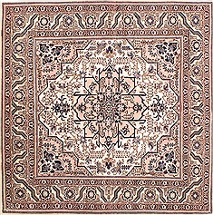 Persian Ardebil Purple Square 5 to 6 ft Wool Carpet 29728