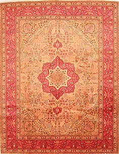 Persian Tabriz Red Rectangle 10x13 ft Wool Carpet 29752