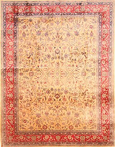 Isfahan Yellow Hand Knotted 9'1" X 11'10"  Area Rug 100-29803