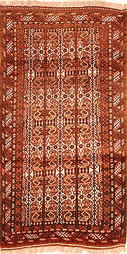 Afghan Kurdi Red Rectangle 4x6 ft Wool Carpet 29854