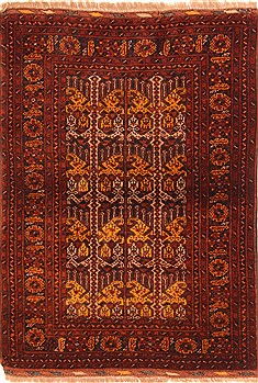 Afghan Kunduz Red Rectangle 3x5 ft Wool Carpet 29858
