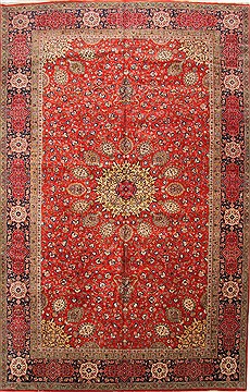 Tabriz Red Hand Knotted 9'10" X 15'6"  Area Rug 254-29917
