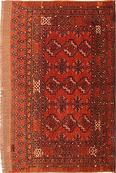 Turkman Brown Hand Knotted 3'3" X 5'5"  Area Rug 100-30009