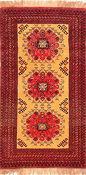 Afghan Kizalayak Red Rectangle 4x6 ft Wool Carpet 30134