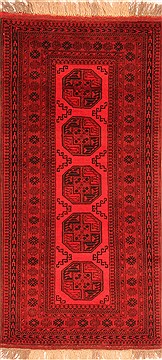 Afghan Bokhara Red Runner 6 to 9 ft Wool Carpet 30183
