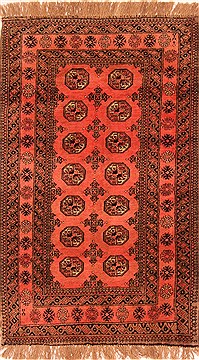 Afghan Bokhara Red Rectangle 4x6 ft Wool Carpet 30184