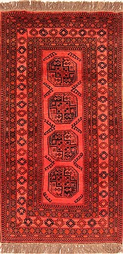 Kunduz Red Hand Knotted 3'7" X 6'8"  Area Rug 100-30204