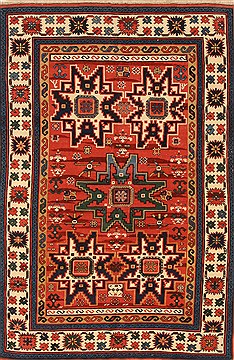 Chinese Kazak Red Rectangle 5x8 ft Wool Carpet 30213