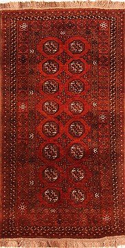 Afghan Bokhara Brown Rectangle 3x5 ft Wool Carpet 30215