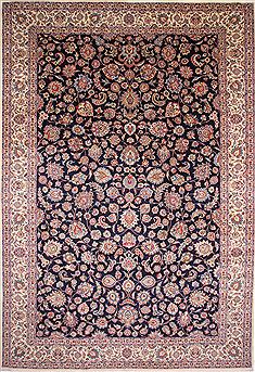 Persian Mashad Beige Rectangle 13x20 ft and Larger Wool Carpet 30231