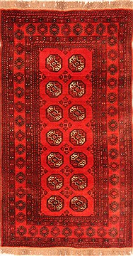 Afghan Bokhara Red Rectangle 3x5 ft Wool Carpet 30250
