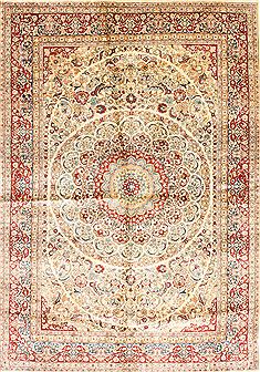 Hereke Green Square Hand Knotted 6'0" X 6'0"  Area Rug 254-30283