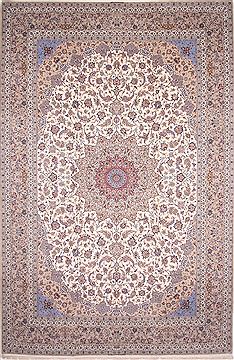 Isfahan White Hand Knotted 13'4" X 20'0"  Area Rug 254-30298