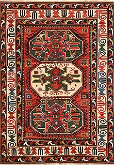 Chinese Kazak Red Rectangle 7x10 ft Wool Carpet 30318