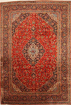 Persian Kashan Red Rectangle 11x16 ft Wool Carpet 30407