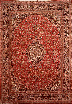 Persian Kashan Red Rectangle 11x16 ft Wool Carpet 30437