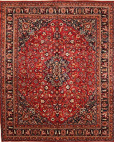 Persian Mashad Red Rectangle 12x15 ft Wool Carpet 30439