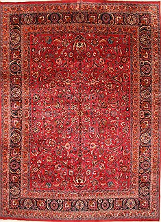 Persian Mashad Beige Rectangle 11x16 ft Wool Carpet 30440