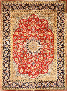 Najaf-abad Red Hand Knotted 12'4" X 16'8"  Area Rug 250-30460
