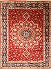Yazd Red Hand Knotted 118 X 159  Area Rug 250-30477 Thumb 0
