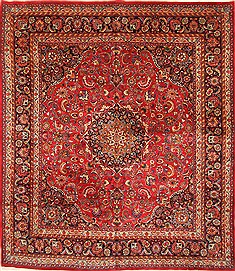 Khorasan Red Square Hand Knotted 11'8" X 13'1"  Area Rug 250-30496
