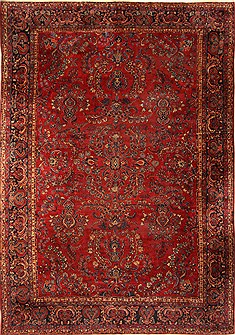 Persian Sarouk Red Rectangle 11x16 ft Wool Carpet 30501