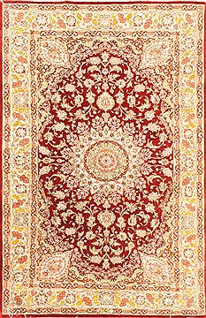 Qum Red Hand Knotted 3'3" X 5'0"  Area Rug 255-30540