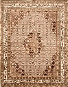 Persian Mahi Beige Rectangle 12x15 ft Wool Carpet 30565