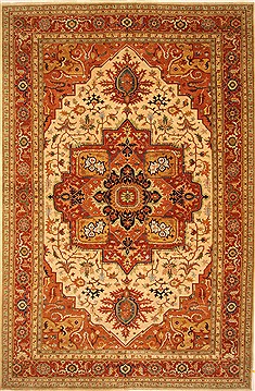 Indian Serapi Beige Rectangle 12x18 ft Wool Carpet 30598
