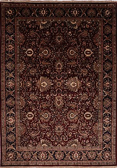 Persian Kashan Red Rectangle 9x12 ft Wool Carpet 30612