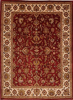 Indian Jaipur Red Rectangle 9x12 ft Wool Carpet 30750