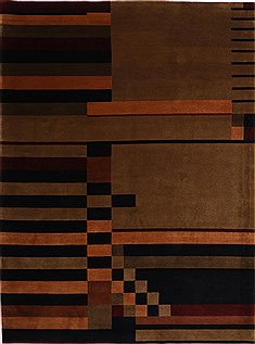 Indian Indo-Tibetan Yellow Rectangle 9x12 ft Wool Carpet 30837