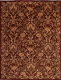 Indian Indo-Tibetan Red Rectangle 9x12 ft Wool Carpet 30866