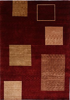 Indian Indo-Tibetan Red Rectangle 10x14 ft Wool Carpet 30941