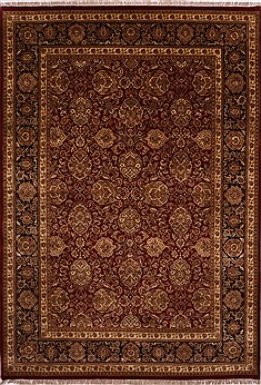 Indian Jaipur Red Rectangle 10x14 ft Wool Carpet 30943