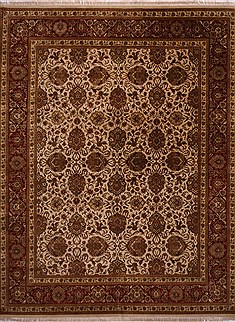 Indian Jaipur White Rectangle 12x15 ft Wool Carpet 30948