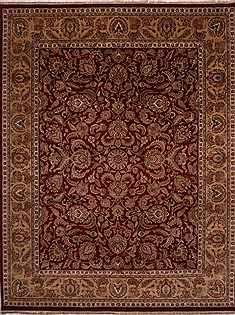 Indian Jaipur Red Rectangle 12x15 ft Wool Carpet 30979