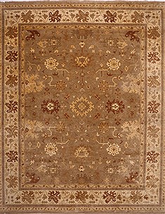 Oushak Beige Hand Knotted 12'6" X 15'5"  Area Rug 301-31000