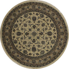 Nain Beige Round Hand Knotted 4'10" X 4'10"  Area Rug 254-32025