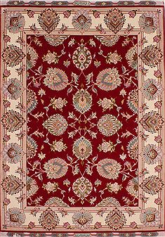 Tabriz Red Hand Knotted 5'0" X 7'0"  Area Rug 254-32053